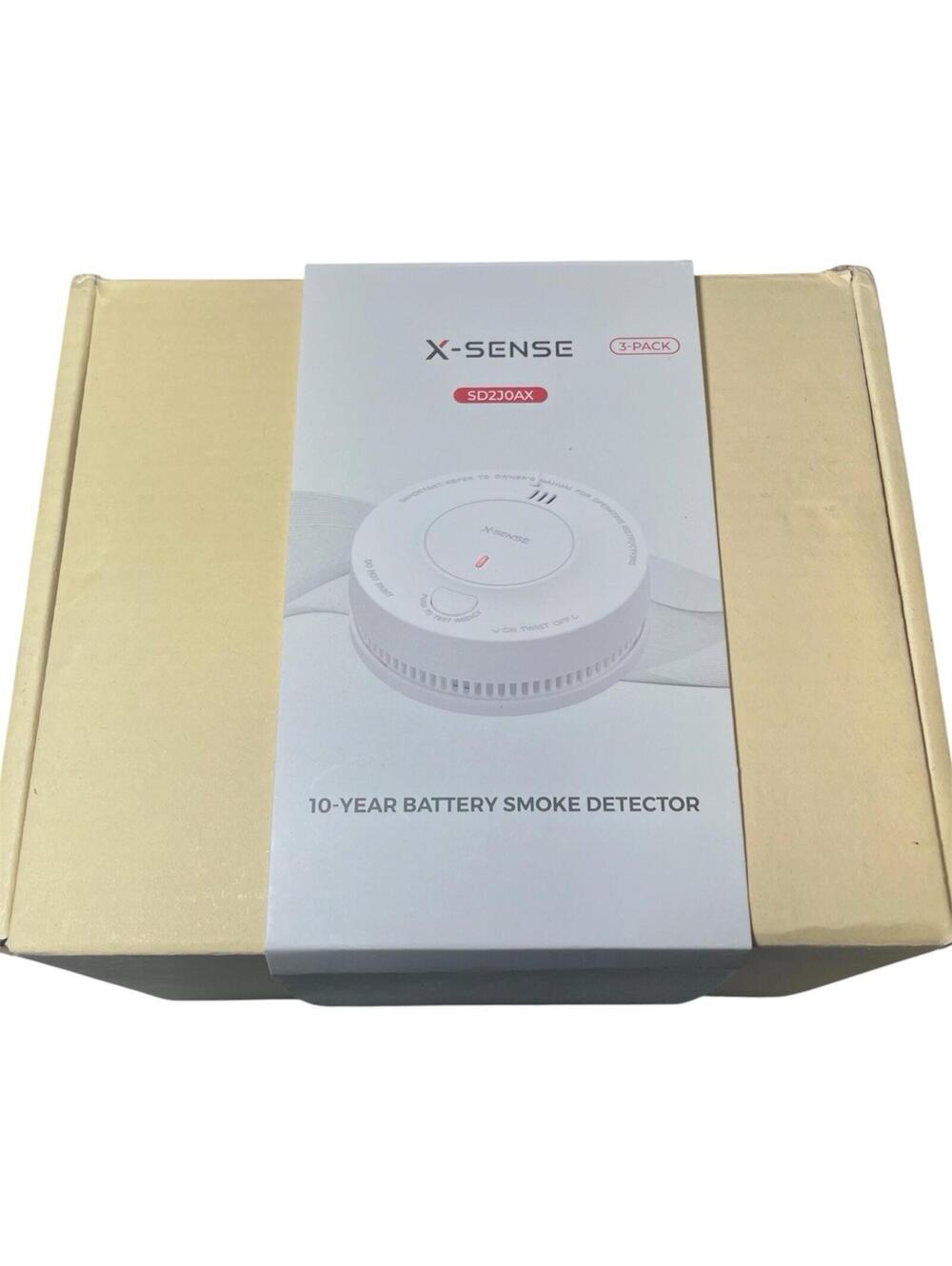 X-Sense 3 Pack Smoke Alarms, 10 Year Lithium Battery, LED Indicator SD2JOAX -New